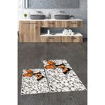 Evdeya 3d Kelebek Desenli Yıkanabilir Kolay Silinir Ikili Banyo Halısı Paspas, Klozet-45-Kahve, - Kahverengi