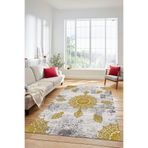 Evdeya Baskılı Kaymaz Taban Yıkanabilir Koridor Halısı Mutfak Halısı Salon Halısı MODERN-45, Gold, 80 x 300