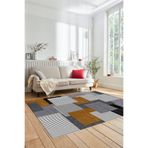 Evdeya Baskılı Kaymaz Taban Yıkanabilir Koridor Halısı Mutfak Halısı Salon Halısı MODERN-47, Kahverengi, 120 x 180