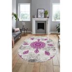 Evdeya Baskılı Kaymaz Taban Yıkanabilir Oval Koridor Halısı Mutfak Halısı Salon Halısı O-MODERN-45, Mor, 60 x 100
