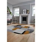 Evdeya Baskılı Kaymaz Taban Yıkanabilir Oval Koridor Halısı Mutfak Halısı Salon Halısı O-MODERN-47, Kahverengi, 40 x 60