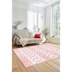 Evdeya Baskılı Kaymaz Taban Yıkanabilir Şık Koridor Halısı Mutfak Halısı Salon Halısı MODERN-56, Pembe, 80 x 150