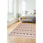 Evdeya Baskılı Kaymaz Yıkanabilir Kilim Desen Yolluk Mutfak Halısı Salon Halısı MODERN-64, Bordo, 60 x 150