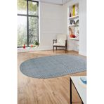Evdeya Dijital Baskı Kaymaz Taban Yıkanabilir Sade Desen Oval Yolluk Koridor Salon Halısı O-SADE-47, Gri, 100 x 200