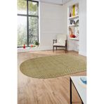 Evdeya Dijital Baskı Kaymaz Taban Yıkanabilir Sade Desen Oval Yolluk Koridor Salon Halısı O-SADE-47, Kahverengi, 160 x 230