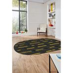 Evdeya Dijital Baskı Kaymaz Taban Yıkanabilir Sade Düz Oval Yolluk Koridor Salon Halısı O-SADE-49, Sarı, 120 x 250
