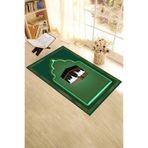 Evdeya Dijital Baskılı Kabe Motifli Yıkanabilir Motifli 70x130 Namazlık Seccade SECCADE-4, Yeşil, 70 x 140