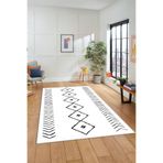 Evdeya Dijital Baskılı Kaymaz Taban Yıkanabilir İskandinav Yolluk Mutfak Salon Halısı İSKANDİNAV-02, Beyaz, 80 x 250