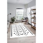 Evdeya Dijital Baskılı Kaymaz Taban Yıkanabilir İskandinav Yolluk Mutfak Salon Halısı İSKANDİNAV-25, Beyaz, 40 x 60