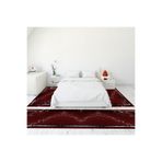 Evdeya Dijital Baskılı Kaymaz Taban Yıkanabilir Mermer Desen Üçlü Yatak Odası Takımı MERMER-08, Bordo, 160 x 250
