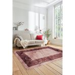 Evdeya Dijital Baskılı Kaymaz Taban Yıkanabilir Mermer Desen Üçlü Yatak Odası Takımı MERMER-13, Bordo, 100 x 200