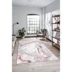 Evdeya Dijital Baskılı Kaymaz Taban Yıkanabilir Mermer Desen Üçlü Yatak Odası Takımı MERMER-26, Pembe, 180 x 300