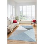 Evdeya Dijital Baskılı Kaymaz Taban Yıkanabilir Modern Yolluk Koridor Mutfak Salon Halısı MODERN-38, Mavi, 100 x 300