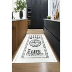 Evdeya Dijital Baskılı Kaymaz Taban Yıkanabilir Renkli Modern Yolluk Mutfak Halısı MUTFAK-50, Beyaz, 60 x 100
