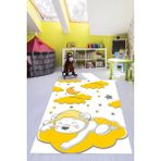 Evdeya Dijital Baskılı Kaymaz Yıkanabilir Sevimli Ayıcık Desen Çocuk Odası Halısı, Çocuk-34-Sarı, - 160 x 230 cm