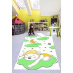 Evdeya Dijital Baskılı Kaymaz Yıkanabilir Sevimli Ayıcık Desen Çocuk Odası Halısı, Çocuk-34-Yeşil, - 80 x 250 cm