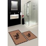 Evdeya Dijital Baskılı Yıkanabilir Fil Desenli Ikili Banyo Halısı Paspas, Klozet-32-Kahve, - Kahverengi