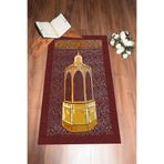 Evdeya Dijital Baskılı Yıkanabilir Hediyelik Namaz Halısı Seccade 70x130cm SECCADE-43, Kırmızı, 70 x 130