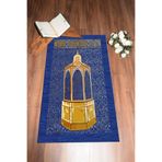 Evdeya Dijital Baskılı Yıkanabilir Hediyelik Namaz Halısı Seccade 70x130cm SECCADE-43, Mavi, 70 x 130