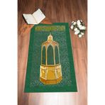 Evdeya Dijital Baskılı Yıkanabilir Hediyelik Namaz Halısı Seccade 70x130cm SECCADE-43, Yeşil, 70 x 130