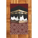 Evdeya Dijital Baskılı Yıkanabilir Kabe Motifli Hediyelik Namaz Halısı Seccade 70x130cm SECCADE-47, Kırmızı, 70 x 130