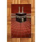 Evdeya Dijital Baskılı Yıkanabilir Kabe Motifli Şık Namaz Halısı Seccade 70x130 SECCADE-48, Kırmızı, 70 x 140