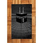 Evdeya Dijital Baskılı Yıkanabilir Kabe Motifli Şık Tasarım Namaz Halısı Seccade 70x130 SECCADE-48, Siyah, 70 x 140