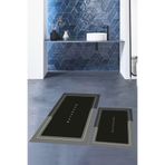 Evdeya Dijital Baskılı Yıkanabilir Kaymaz Bathroom Yazılı Banyo Paspası Klozet Takımı KLOZET-1, Siyah, 40 x 60