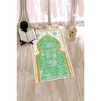 Evdeya Dijital Baskılı Yıkanabilir Motifli Hediyelik Namazlık Seccade 70x130cm SECCADE-26, Yeşil, 70 x 130