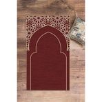 Evdeya Dijital Baskılı Yıkanabilir Motifli Namazlık Seccade 70x130 cm SECCADE-15, Kırmızı, 70 x 130