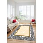 Evdeya Dijital Kaymaz Taban Yıkanabilir Mermer Desen Mutfak Yolluk Koridor Salon Halısı MERMER-10, Krem Rengi, 60 x 150