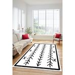 Evdeya Dijital Kaymaz Taban Yıkanabilir Modern İskandinav Desen Mutfak Yolluk Salon Halısı İSKANDİNAV-07, Beyaz, 80 x 200