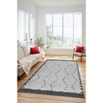 Evdeya Dijital Kaymaz Taban Yıkanabilir Sade Kilim Desen Yolluk Mutfak Salon Halısı SADE-17, Siyah, 120 x 250