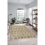 Evdeya İskandinav Desenli Kaymaz Taban Yıkanabilir Yolluk Mutfak Koridor Salon Halısı İSKANDİNAV-23, Bej, 180 x 280