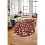 Evdeya İskandinav Kaymaz Taban Yıkanabilir Oval Yolluk Mutfak Koridor Salon Halısı O-İSKANDİNAV-19, Kahverengi, 180 x 280