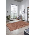 Evdeya Kilim Desen Baskılı Kaymaz Taban Yıkanabilir Modern Yolluk Salon Halısı MODERN-108, Bordo, 160 x 250