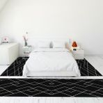 Evdeya Modern Şık Dijital Baskılı Kaymaz Taban Yıkanabilir Üçlü Yatak Odası Takımı, Modern-58-Antrasit, - 80 x 600 cm