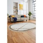 Evdeya Renkli Modern Kilim Desenli Dijital Kaymaz Taban Yıkanabilir Oval Yolluk Salon Halısı O-MODERN-76, Çok Renkli, 80 x 150