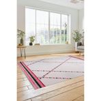 Evdeya Renkli Modern Kilim Desenli Dijital Kaymaz Taban Yıkanabilir Yolluk Mutfak Salon Halısı MODERN-76, Pembe, 80 x 150