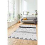 Evdeya Sade Modern Kilim Desenli Dijital Kaymaz Taban Yıkanabilir Yolluk Mutfak Salon Halısı MODERN-75, Gri, 80 x 200