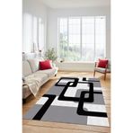 Evdeya Şık Baskılı Kaymaz Taban Yıkanabilir Modern Yolluk Koridor Mutfak Salon Halısı MODERN-40, Beyaz, 60 x 100