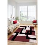 Evdeya Şık Baskılı Kaymaz Taban Yıkanabilir Modern Yolluk Koridor Mutfak Salon Halısı MODERN-40, Bordo, 100 x 300