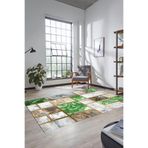 Evdeya Şık Tasarım Mermer Desenli Dijital Kaymaz Taban Yıkanabilir Yolluk Koridor Salon Halısı MERMER-28, Yeşil, 80 x 200