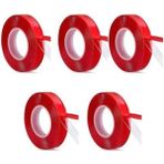 Evdi Çift Taraflı Silikonlu Montaj (Vhb) Bandı 18MM X1.5 mt 5 Adet - Şeffaf