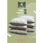 Eve 6 Adet Bamboo Kılıflı Fermuarlı Yıkanabilir Antialerjik Silikon Elyaf Yastık 50x70cm 800 gr