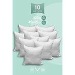 Eve Tekstil 10 Adet Diamant Plus Kare Kırlent Yıkanabilir Antialerjik Silikon Elyaf Yastık 40x40cm 400 Gr Beyaz