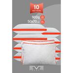 Eve Tekstil 10 Adet Klimax Turuncu Serisi Kılıflı Fermuarlı Klimali Antialerjik Silikon Nano Elyaf Yastık 50x70cm Beyaz