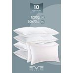 Eve Tekstil 10 Adet Yellow Dream Serisi Fermuarlı Antialerjik Silikon Elyaf Dolgulu Yastık 50x70cm 1200gr Beyaz