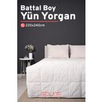 Eve Tekstil %100 Merinos Kuzu Yünlü Pamuklu Antialerjik Battal Boy Yorgan 220x240 Cm