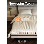 Eve Tekstil %100 Pamuk Ranforce Çarşaflı Yastık Ve Yorgan Kılıflı Çift Kişilik Nevresim Takımı 200x220 Cm Beyaz